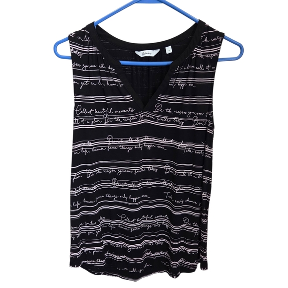 ⭐️Reitmans Black and White Graphic Sleeveless Tank Top Size Small - Picture 1 of 5